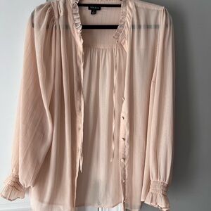 Torrid Cream Sheer Blouse